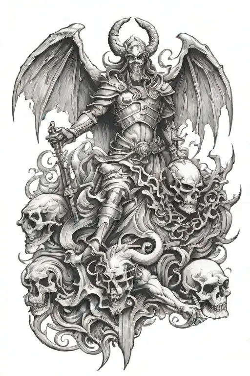 Faust good vs evil tattoo design idea