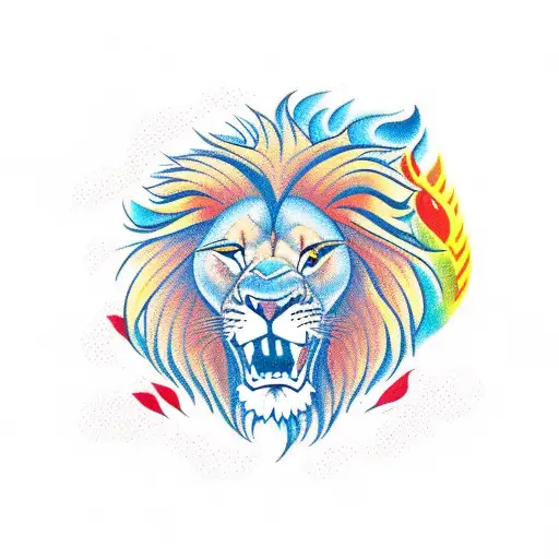 CANCER VS LION SIGN IN LOVE, SYMBOLIZING WATER VS FIRE IN A LOVE RELATION tattoo design idea