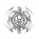 A stylized DNA strand with the 2q37 gene mutation symbol incorporated, representing your son's disease tattoo design idea