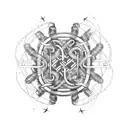 A stylized DNA strand with the 2q37 gene mutation symbol incorporated, representing your son's disease tattoo design idea