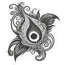 peacock feather turning tattoo design idea