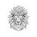 fire lion tattoo design idea