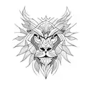 fire lion tattoo design idea