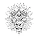 fire lion tattoo design idea