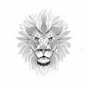 fire lion tattoo design idea