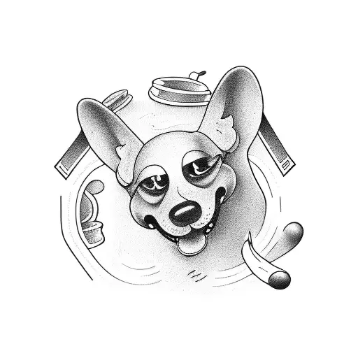 hot dog cartoon tattoo design idea