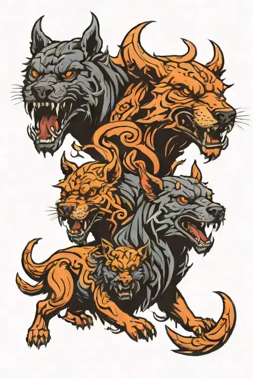 Cerberus tattoo design idea