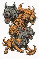 Cerberus tattoo design idea