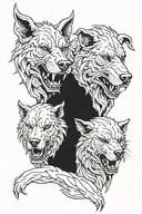 Cerberus 3 heads tattoo design idea