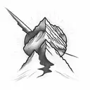 A tattoo of Mount Everest above which there is a brain from which rays of light come out tattoo design idea