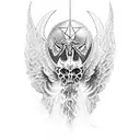 St. Micheal the arch-angle killing lucifer tattoo design idea