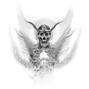 St. Micheal the arch-angle killing lucifer tattoo design idea