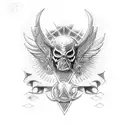 St. Micheal the arch-angle killing lucifer tattoo design idea