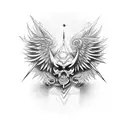 St. Micheal the arch-angle killing lucifer tattoo design idea