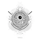 Filha falecida com pai e sol no fundo tattoo design idea