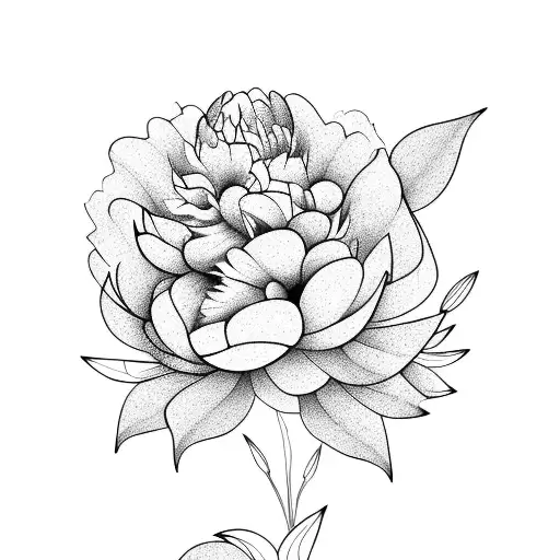 Peony tattoo design idea