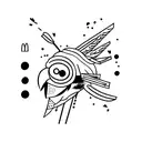 crow with fries tattoo design idea