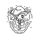 crow with fries tattoo design idea