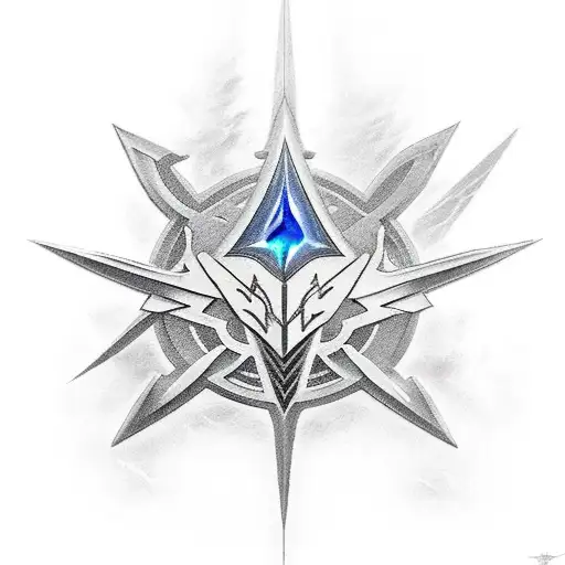 A stormlight-infused Shardblade slicing through a stormy sky tattoo design idea