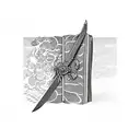 A sketch of a sword piercing through a book of knowledge tattoo design idea