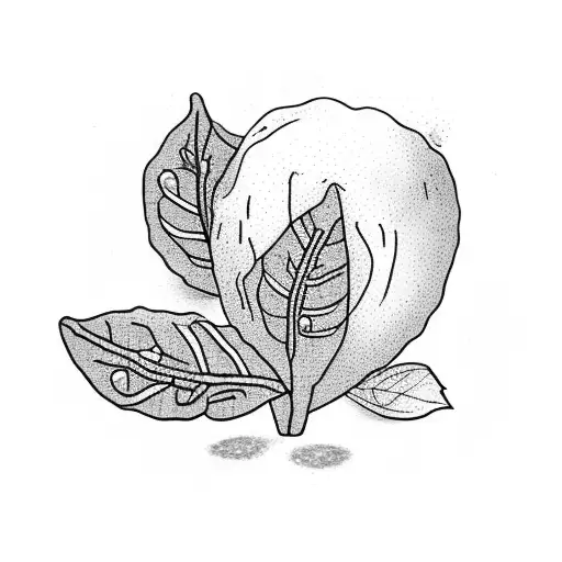 A plant with coffee beans as its leaves tattoo design idea
