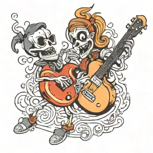 Two Metalheads In Love song tattoo design idea