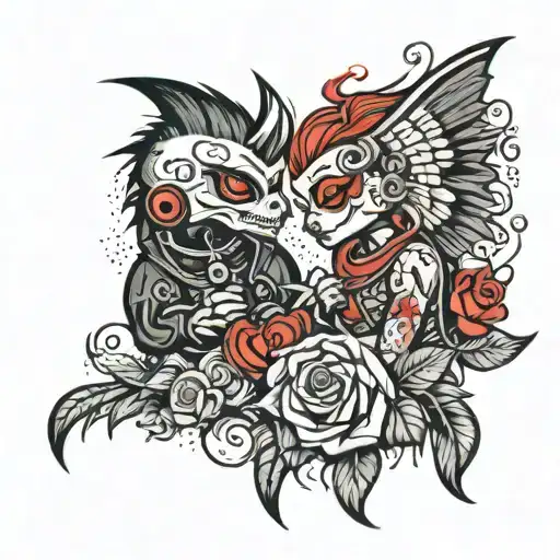Two Punkers In Love song tattoo design idea