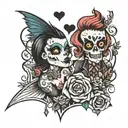 Two Punkers In Love song tattoo design idea