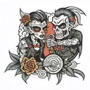 Two Punkers In Love song tattoo design idea