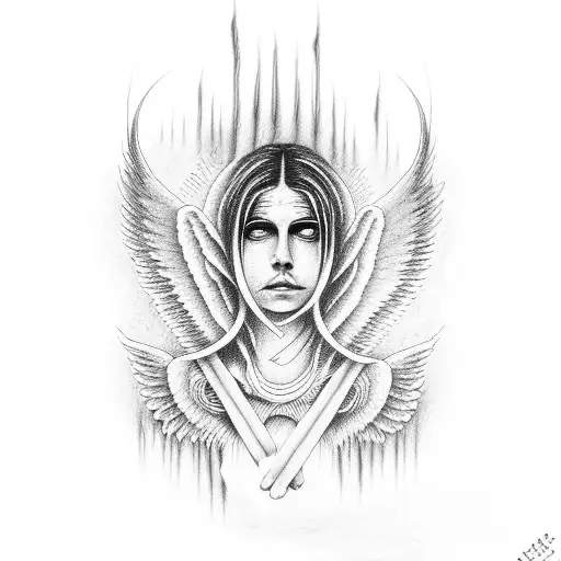 nirvana in utero angel crying blood tears tattoo design idea