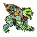 grateful dead bear frankenstien tattoo design idea