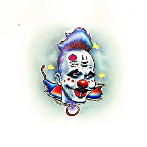 sad clown chicano tattoo design idea