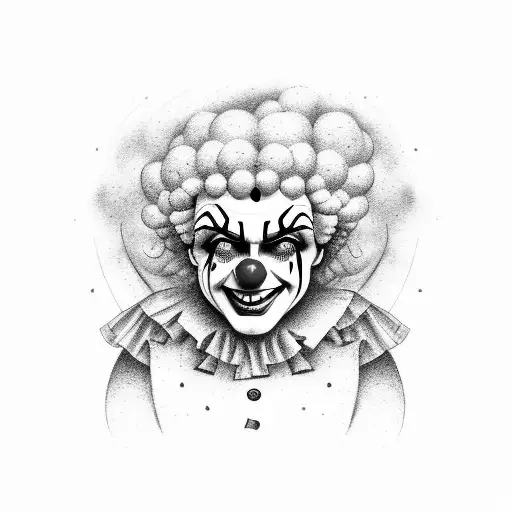 sad clown tattoo design idea