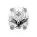 a swamp with crows tattoo design idea