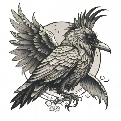 Norse pagan raven Loki mistress tattoo design idea