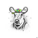 vaca punk tattoo design idea