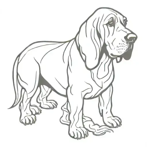 bloodhound dog breed tattoo design idea