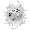 Combine the symbols of handball and Naruto in a dynamic and energetic design. tattoo design idea