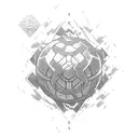 Combine the symbols of handball and Naruto in a dynamic and energetic design. tattoo design idea