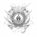 Combine the symbols of handball and Naruto in a dynamic and energetic design. tattoo design idea