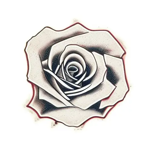 rose growing through broken concrete tattoo design idea
