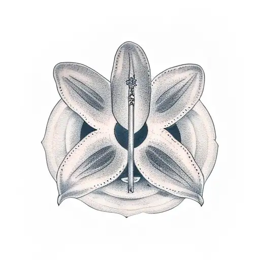 peace sign and Lily tattoo design idea