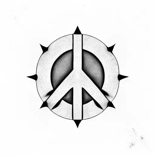 peace sign and Lily tattoo design idea