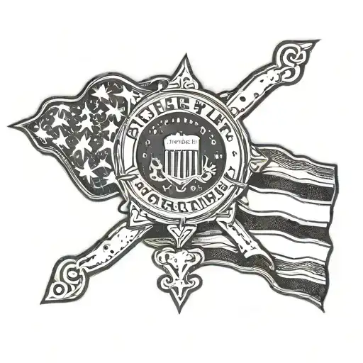 Combine elements of the American flag with a police badge in a unique and artistic way tattoo design idea
