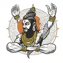 mahadev in dhyan mudra symbol with resist tattoo design idea
