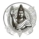 mahadev in dhyan mudra symbol with resist tattoo design idea