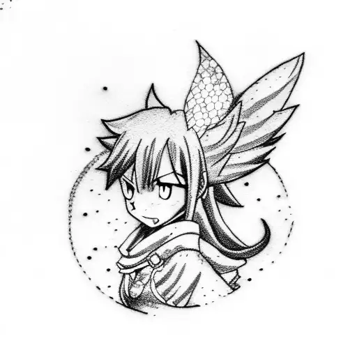 happy of fairy tail anime tattoo design idea
