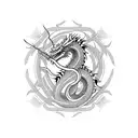 spiral Dragon  tattoo design idea