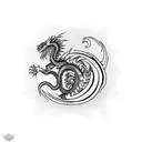 spiral Dragon  tattoo design idea