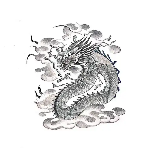 Japanese inspired dragon tattoo